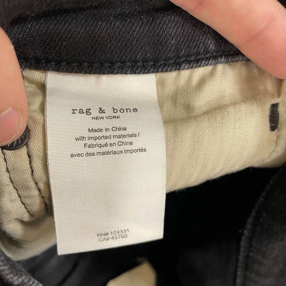 Rag And Bone Fit 2 Slim Black Jeans Mens 36x32 (fit 36x26 *hemmed*)